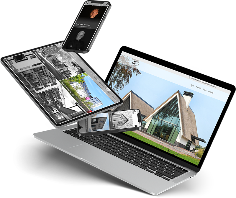 4D Architecten mockups van de website