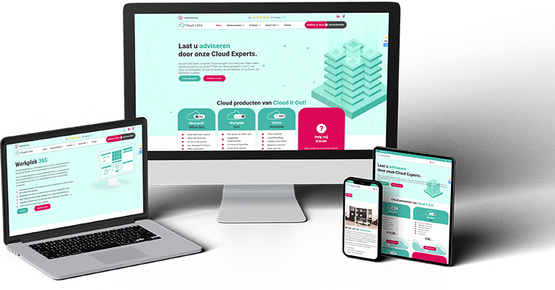 Website ClouditOut Mockups