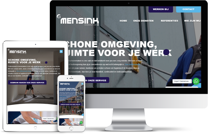 Mensink Schoonmaak branding & website | ROCK Design | Websites | Webshops | Online Marketing