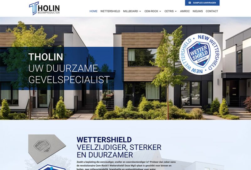Website van Tholin Bouwproducten